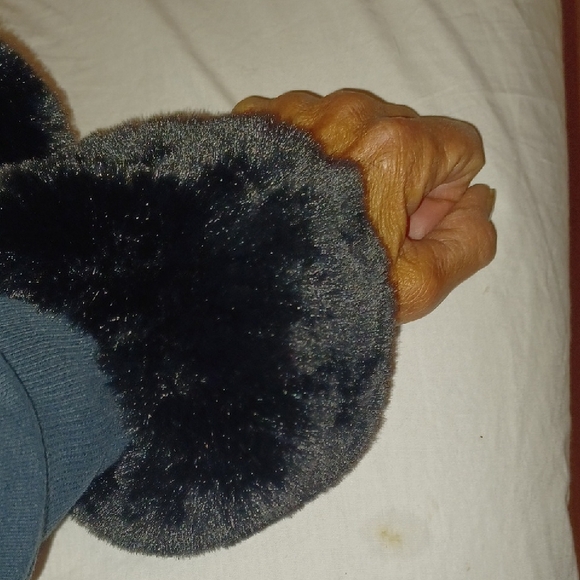 😀2/$8 Faux Fur Black Wrist Cuffs - Picture 2 of 4
